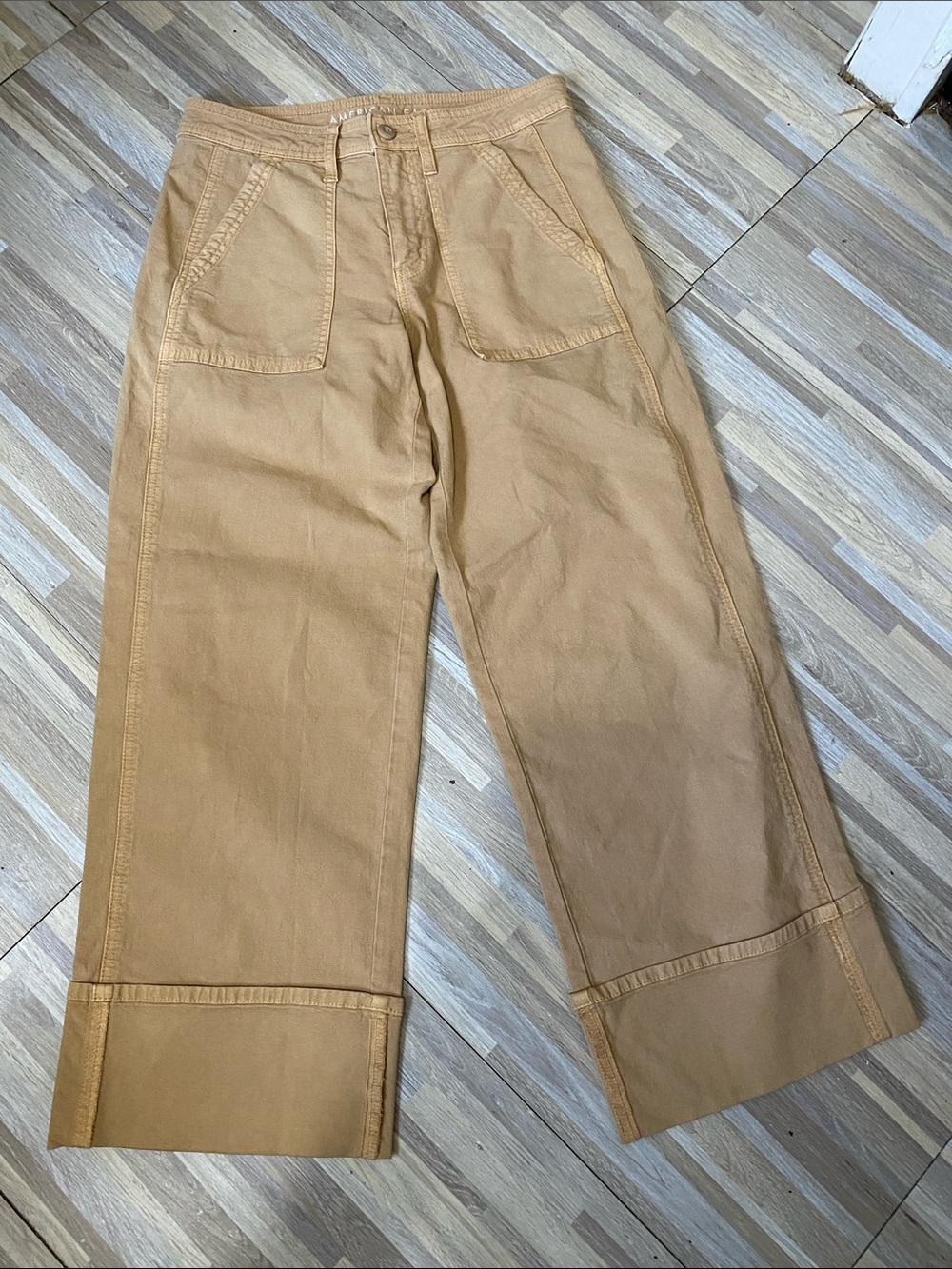 AMERICAN EAGLE Stove Pipe Utility Flare pants size women’s 4 short